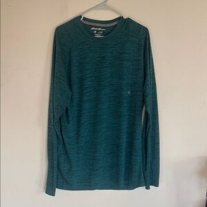 NWT Eddie Bauer Men's FreeDry Deep Teal Long Sleeve Tee - TL